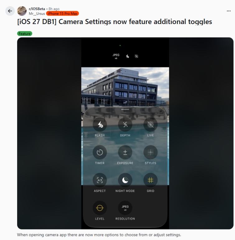 Ios 27 Camera Settings
