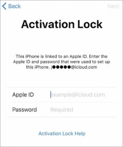 إعداد iPhone بعد إزالة قفل التنشيط