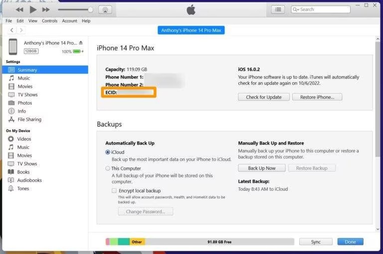 Itunes Ecid