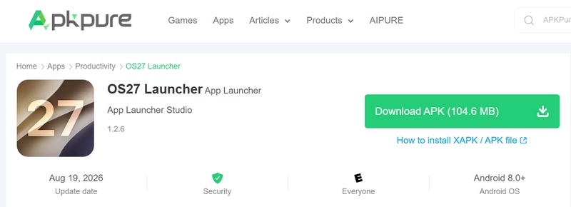 iOS 27 APK vor der Installation überprüfen