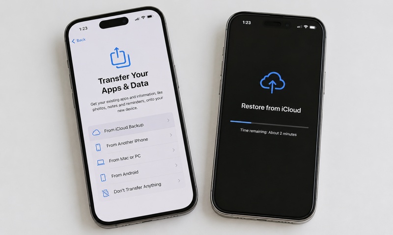新 iPhone 從 iCloud 備份回復畫面