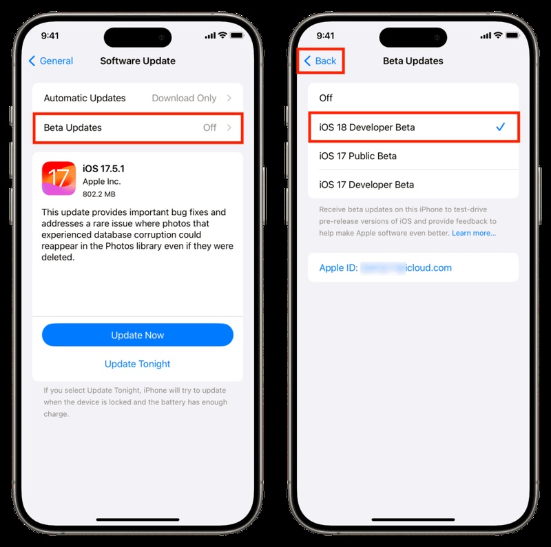 iOS 27 Beta-Version auswählen