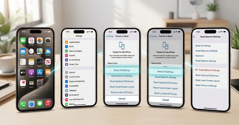 iOS ağ ayarlarını sıfırlama işlemi
