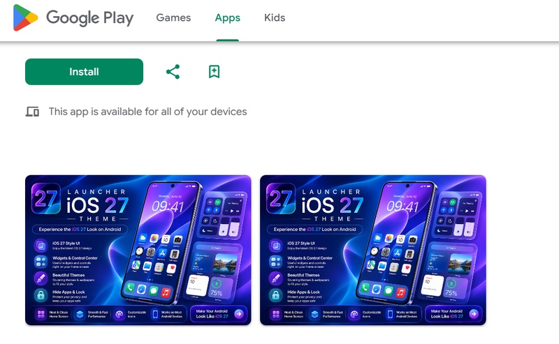 iOS 27 Launcher sicher über Google Play herunterladen