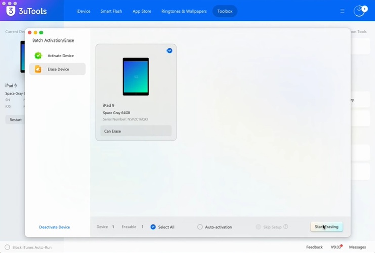 Select Connected Iphone Then Start Flash