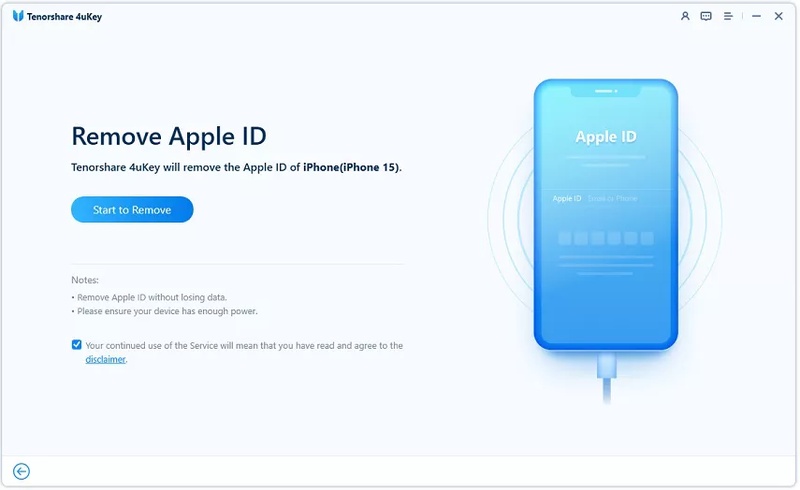 Удаление Apple ID с iPhone с помощью 4uKey