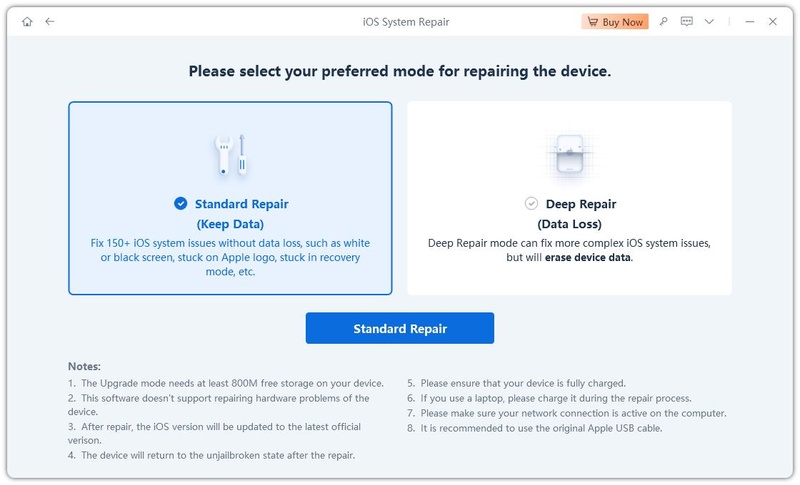 Standard Repair Retains Files and Data