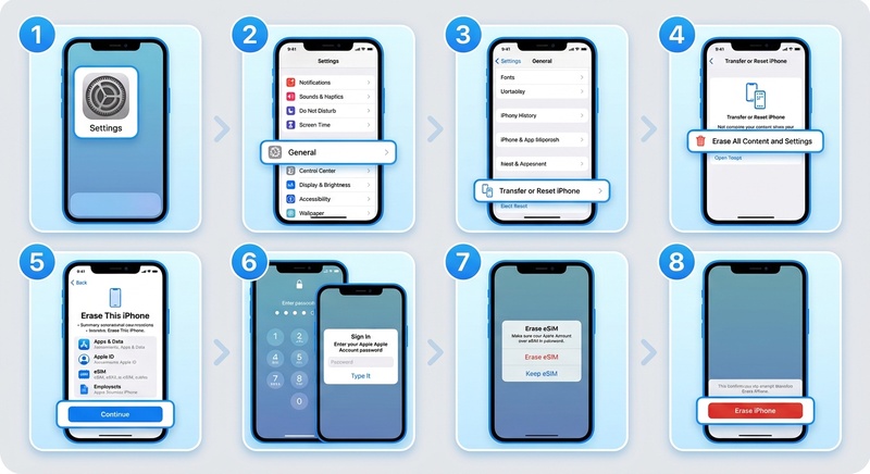 Tap Erase Iphone to Confirm