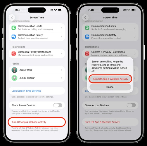 Turn Off App and Website Activity 2