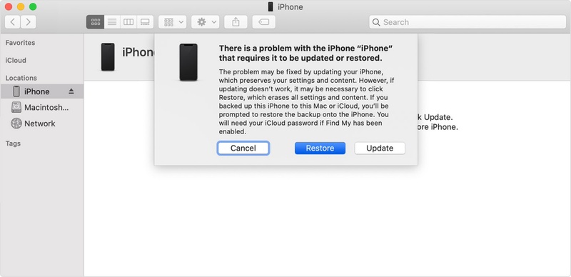 Update Not Restore to Avoid Erasure