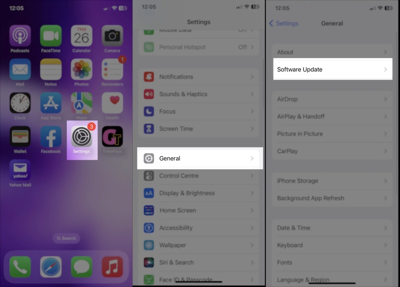 Mise à jour logicielle iPhone