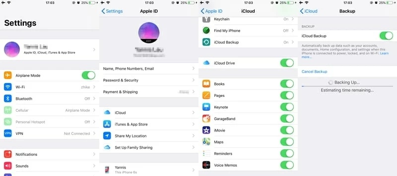 check for an iphone backup