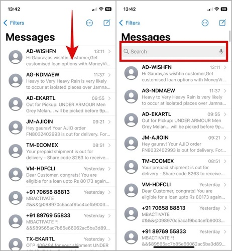 Check the Messages App and Filters