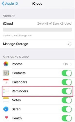 Enable the Reminders Option