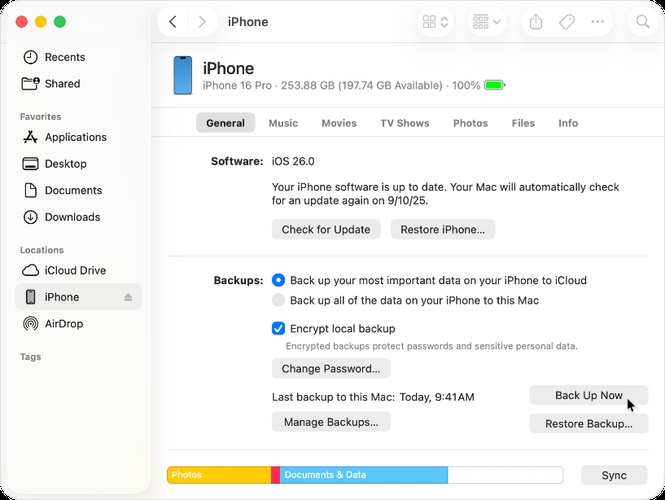 Find Iphone Backup in Finder or Itunes