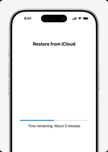 Icloud Backup Restore in Process
