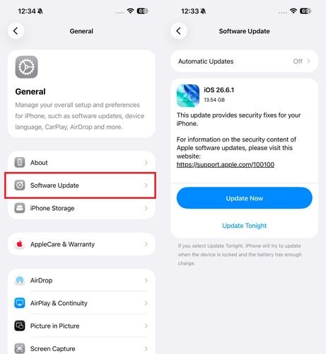Iphone Software Update Check