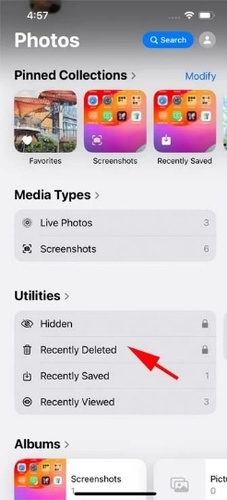 Open Files and Check Recently Deleted