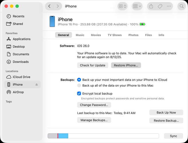 Restoring Iphone Backup from Itunes
