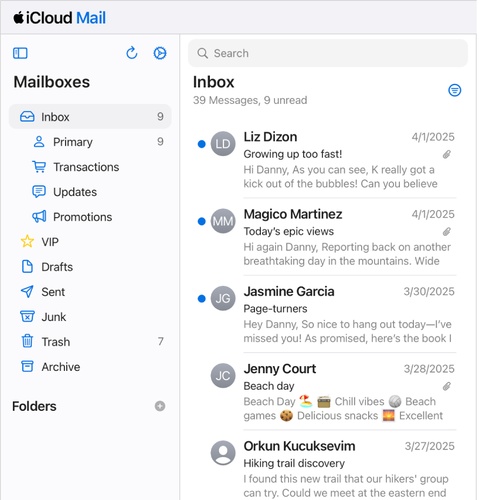 Restoring Mails from Web