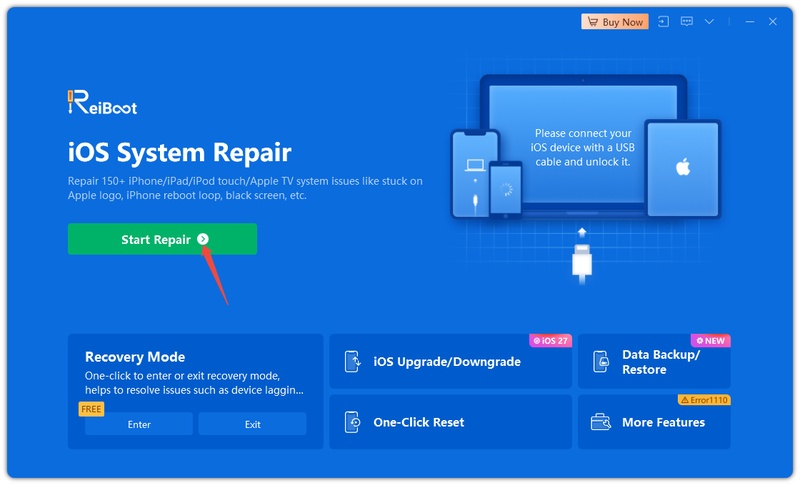 Connect Ipad and Start Repair