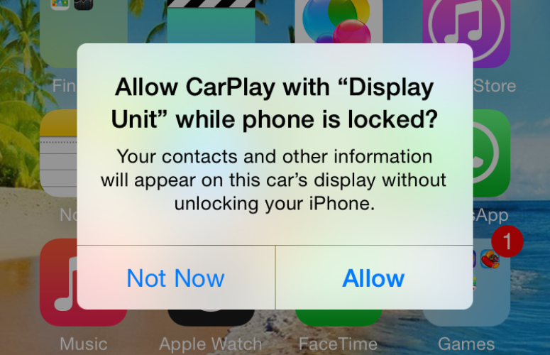 allow carplay with display unit