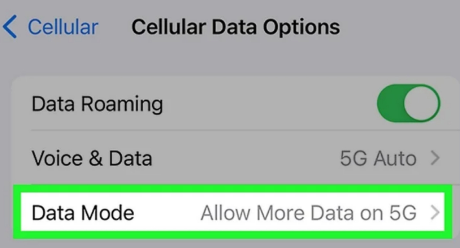 allow more data on 5g 