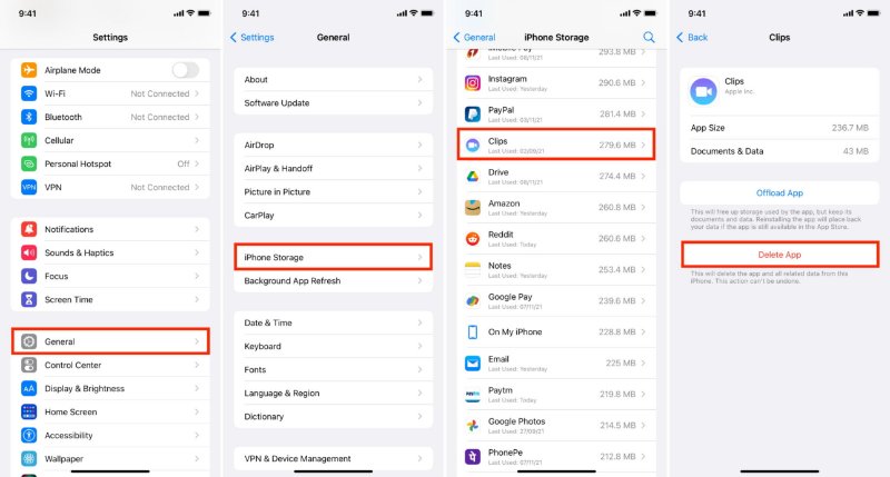 delete apps on iphone