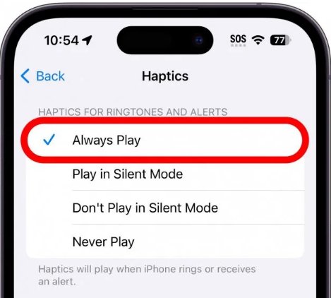 haptics always play