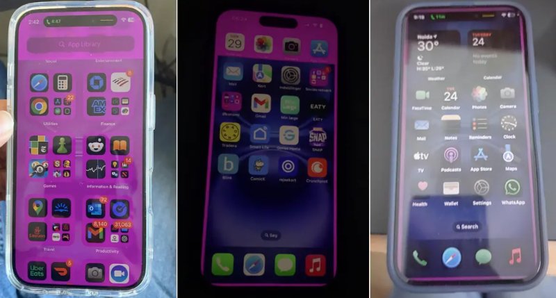 iPhone 17 pink screen stuck 