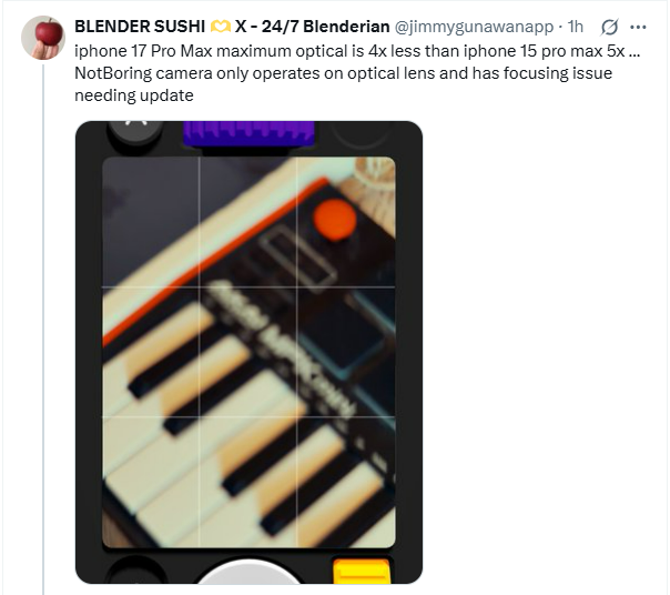 X'ten bildirilen iPhone 17 kamera sorunları