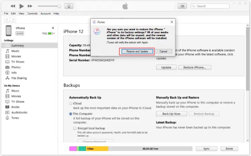 iphone restore and update