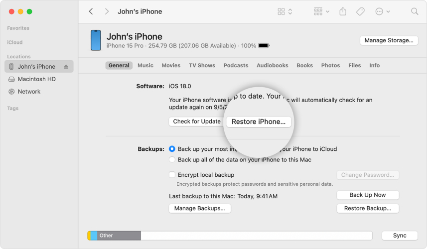 Reinstall iOS 26 Version