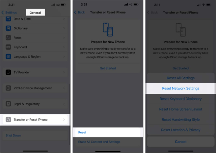 Reset Network Settings