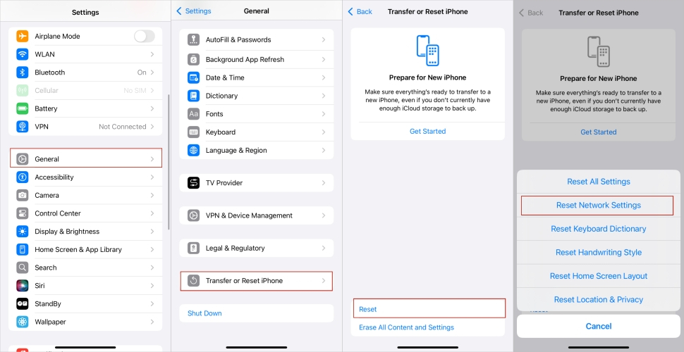 Reset Network Settings