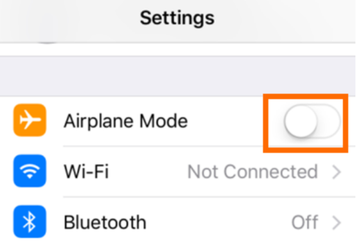 turn off airplane mode