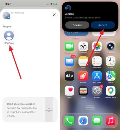 accept airdrop on iphone 18 pro
