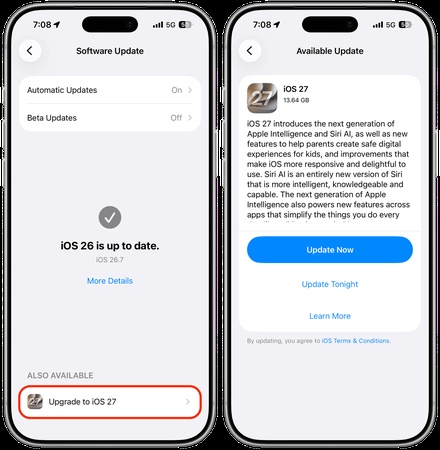 check current ios version offered