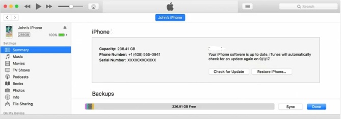 check for update in settings