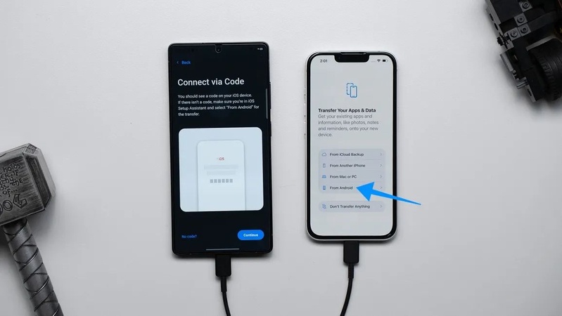connect android and iphone via usb-c
