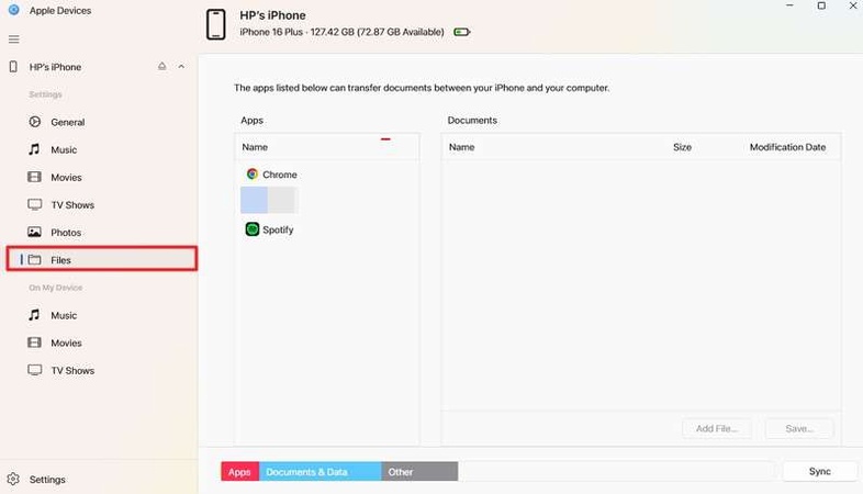 connect iphone duo and open files