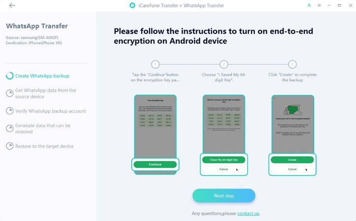 creating whatsapp backup on android phone