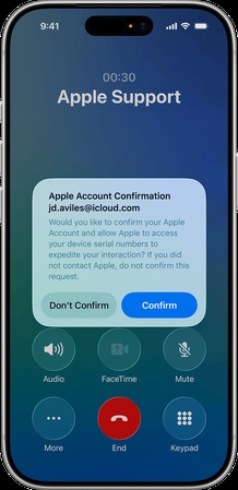 Inserire il codice di verifica Apple quando richiesto