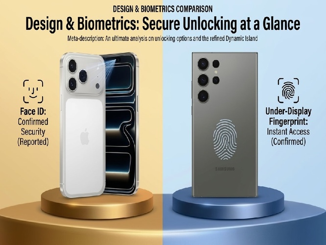 Face ID ve ekran içi parmak izi karşılaştırması