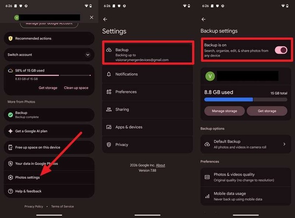 install google photos with same account