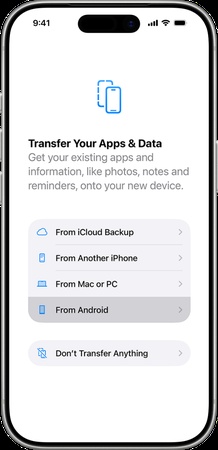 installing move to ios on android