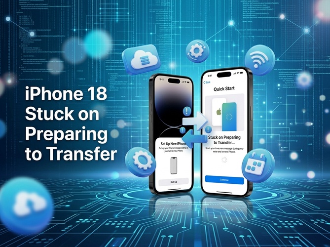 iphone 18 stuck on preparing to transfer