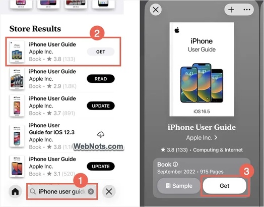 Books uygulamasında çevrim dışı iPhone kullanım kılavuzu