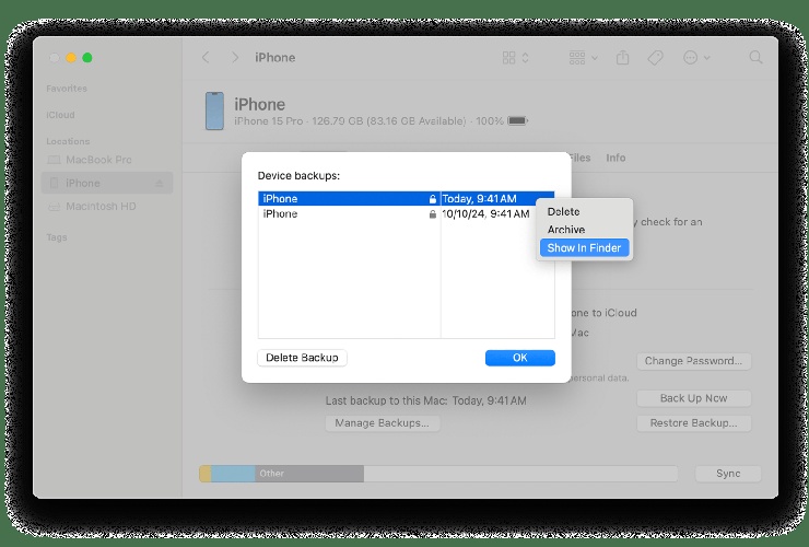 open finder on the mac