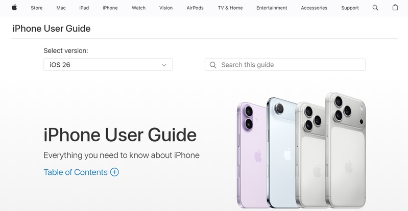 iPhone kılavuzunu açma ve konu arama